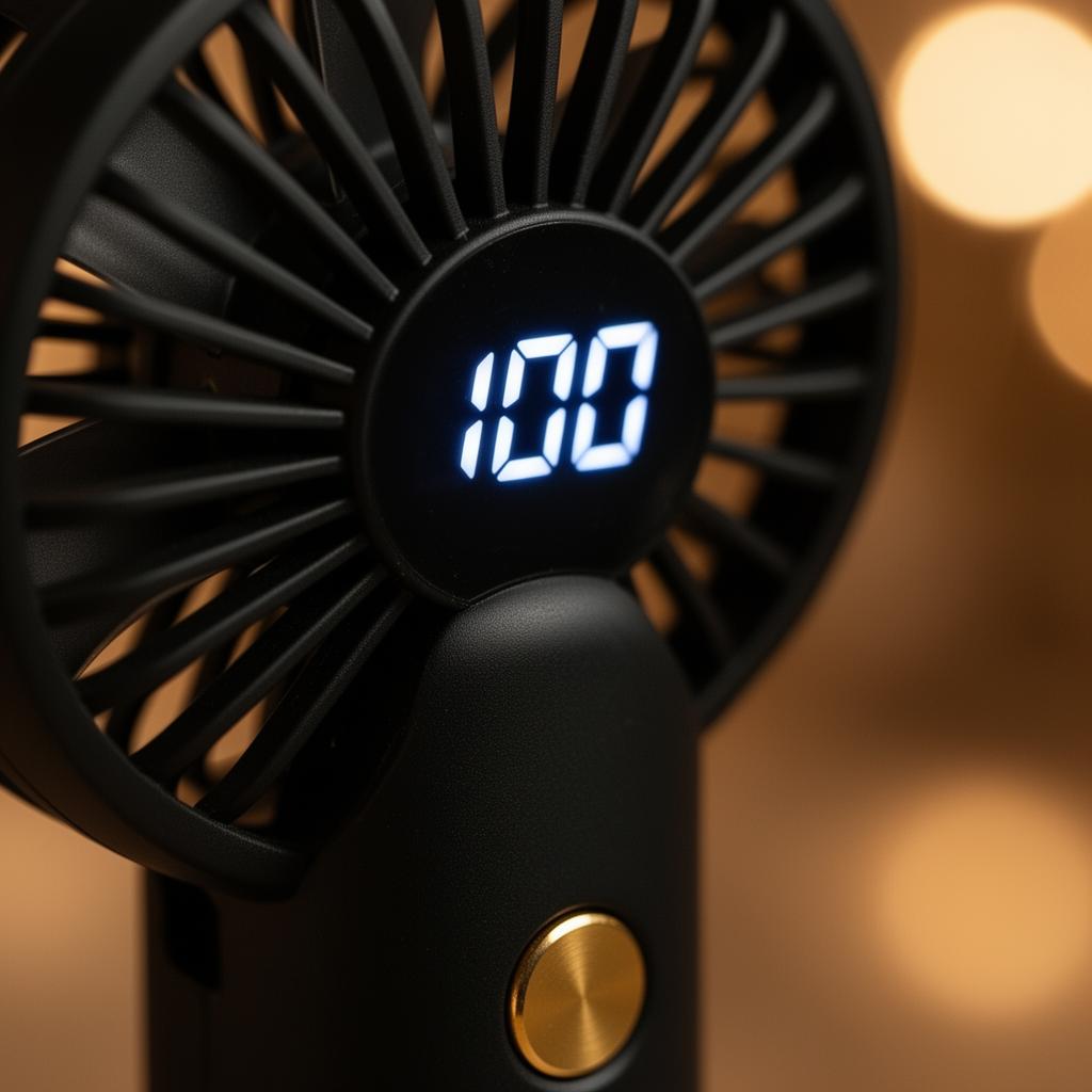 Close-up of the LED display and turbine blades